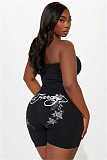 Strapless Wrap Chest Summer Round-neck Casual Short Pants Romper QYU-9222