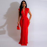 Sexy Deep V-Neck Waist-Cinching Slim-Fit Evening Gown PMR-TW886