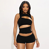 Sexy Solid-Color Designer-Style Mini Skirt Set Waist-Defining and Slimming RS-26ST068