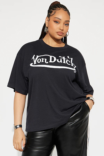 Loose Von Dutch Short-sleeved T Shirt Top Summer HMY-202608