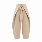 Summer High-Waisted Casual Scythe Pants With Crossover Wrap-Around Straps OXMJ-8801