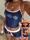 Sexy Printed Color-Block Cami Top & Tie-Waist Shorts Set XS-26L2168