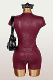 Sexy Slim-Fit Low-Cut Short-Sleeve Romper XS-26L2485