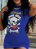 Wholesale Ed Hardy Blue Bodycon Mini Dress HMY-202612