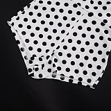 Summer Polka-Dot Print Halter-Neck Cowl-Drape Backless Romper RS-26RP106