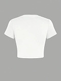 White Ed Hardy Street Short Sleeved T-shirt Crop Top HMY-202610