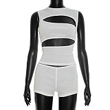 Sexy Solid-Color Designer-Style Mini Skirt Set Waist-Defining and Slimming RS-26ST068