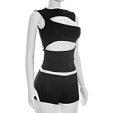 Sexy Solid-Color Designer-Style Mini Skirt Set Waist-Defining and Slimming RS-26ST068