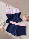 Sexy Printed Color-Block Cami Top & Tie-Waist Shorts Set XS-26L2168