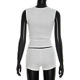 Sexy Solid-Color Designer-Style Mini Skirt Set Waist-Defining and Slimming RS-26ST068