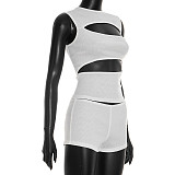 Sexy Solid-Color Designer-Style Mini Skirt Set Waist-Defining and Slimming RS-26ST068