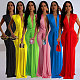 Sexy Deep V-Neck Waist-Cinching Slim-Fit Evening Gown PMR-TW886
