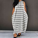 Fashionable Cape-Style Sleeveless Pocket Loose Dress HANI-61008