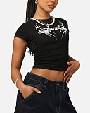 White Ed Hardy Street Short Sleeved T-shirt Crop Top HMY-202610