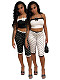 Bow Tie Blouse Top+Dot Printed Lace Five-inch Pants CH-26020