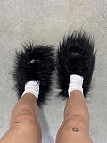 Home Comfort Slippers European Water-resistant Faux Fur Slippers Plush RS-2024015