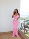New Style Mesh-Paneled Fishtail Gown Bodycon Dress With Flowing Ribbons QZ-7128