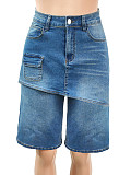 Casual High-Waisted Straight-Leg Denim Shorts —  Hot Girl  Streetwear Style RS-391569