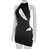 Sexy Crossover Cutout Sleeveless Waist-Baring Bodycon Mini Dress RS-26DS097