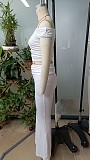 New Arrival One-Shoulder Ruched Fitted Tee & Flared Pants Two-Piece Set RS-YY110