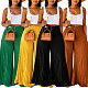 Solid-Color High-Waisted Loose-Fit Pleated Wide-Leg Trousers HANI-HN108