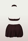 Sexy Solid-Color Sleeveless Top & Stretchy Tulip Mini Skirt Set XS-26L2248