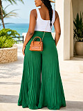 Solid-Color High-Waisted Loose-Fit Pleated Wide-Leg Trousers HANI-HN108