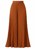 Solid-Color High-Waisted Loose-Fit Pleated Wide-Leg Trousers HANI-HN108