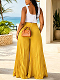 Solid-Color High-Waisted Loose-Fit Pleated Wide-Leg Trousers HANI-HN108