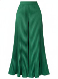 Solid-Color High-Waisted Loose-Fit Pleated Wide-Leg Trousers HANI-HN108
