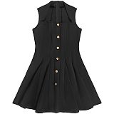 Stylish & Elegant French-Style Sleeveless Mini Dress BY-7720