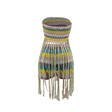 Stylish Colorful Hand-Crocheted Tasseled Set TK-6353