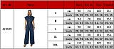 Sexy Round-Neck Paneled Sleeveless Zip-Front Slim-Fit Denim Jumpsuit CM-4502