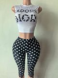 Stylish Casual Letter-Print Tank Top & Shorts Set LCYM-202623