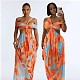 Sexy Strapless Slim-Fit Printed Asymmetrical Vacation Dress PMR-TW885