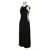 Striped Vest Pleated Skirt Slim Cincher Waist Maxi Dress RS-G0780