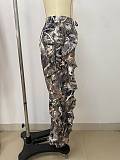 Casual Camouflage Irregular Ruffled Waist-hugging Pants LSD-2640