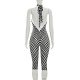 Halter Dot Print Sleeveless Beach Summer Romper One Piece XYWL-J26JP114