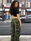 Ruffled Brushed Edge Straight Leg High Waist Women Jeans RS-A51101