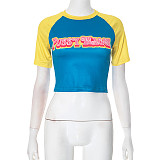 Round Neck Pullover Short Sleeved Crop Top T-shirt XYWL-K24TP474