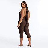Elastic Waistband Backless Sleeveless Stretch One-piece Pants Romper XYWL-J26JP089