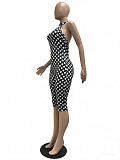 Fashion Polka Dot Print Elastic Halter Neck Backless Slim Fit Jumpsuit CM-60313