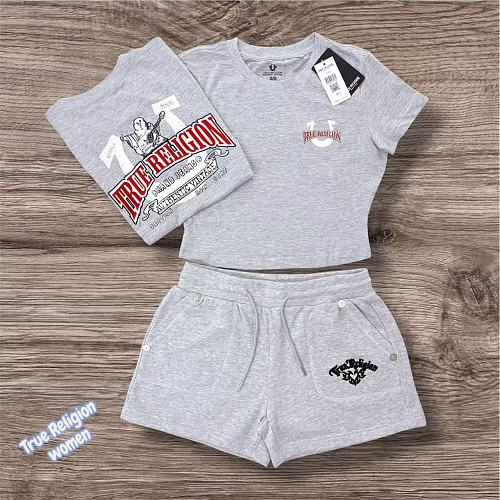 Casual Printed Blouse T-shirt Shorts Set FC-1483