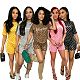 New Leopard Print Polka Dot Short-sleeve Sporty Shorts Two-piece Set FOS-8835