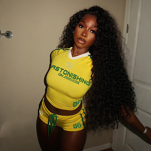 Sleeveless Crop T-shirt Drawstring Athletic Shorts Set DLS-K6S03559A