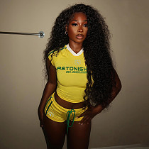 Sleeveless Crop T-shirt Drawstring Athletic Shorts Set DLS-K6S03559A Sleeveless Crop T-shirt Drawstring Athletic Shorts Set DLS-K6S03559A