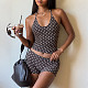 Wholesale Dot Halter Crop Top And Shorts Low Waist Set DLS-K6S08153A