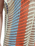 Knitted Fringed Hollow Out Beach Skirt Long Dress CM-8667