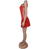 Sporty Sleeveless Mini Skirt Slim Skate Dress BY-7320