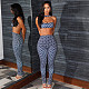 Sexy Sleeveless Plunging Tight Backless Pants Set RS-K25S84566